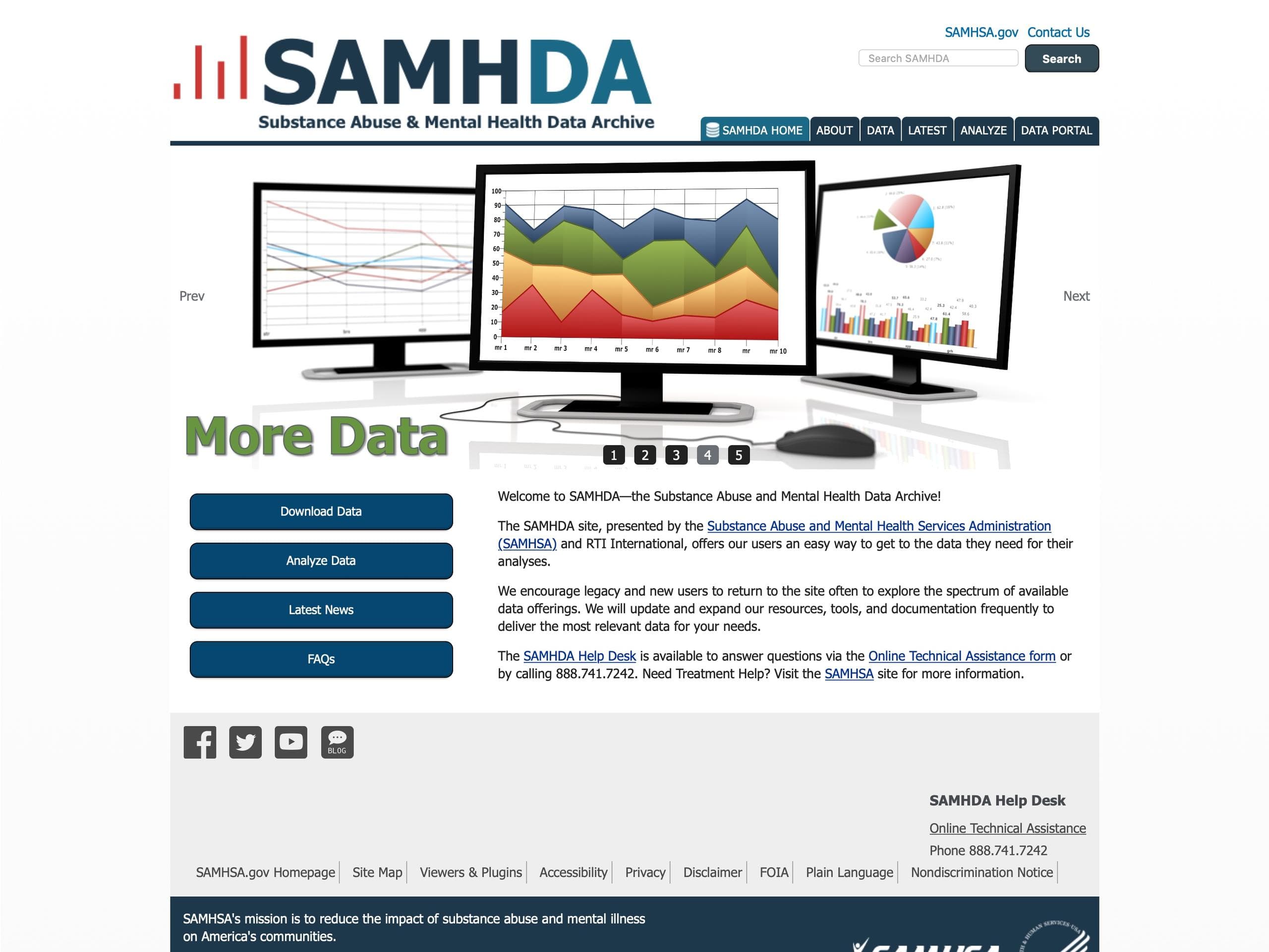 Screen shot of SAMHDA.